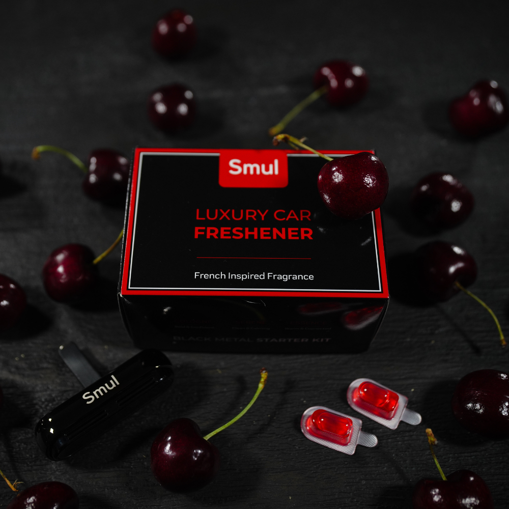 Smul™ Black Metal Car Diffuser Starter-Kit